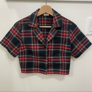 Brandy Melville Multicolor Plaid Crop Top